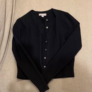 J. Crew Women's Black Button Down light cotton sweater